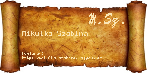 Mikulka Szabina névjegykártya
