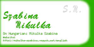 szabina mikulka business card